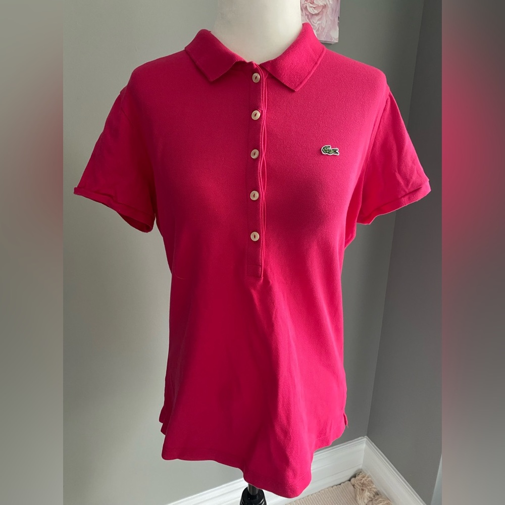 Lacoste Women's Pink Polo Shirt